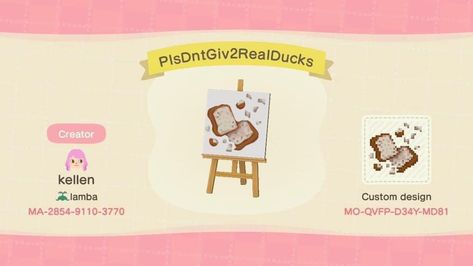 Duck Bread, Bread Design, Animal Crossing Pc, Acnh Cottagecore, All Codes, Island Theme, Island 2, New Animal Crossing, Pattern Code