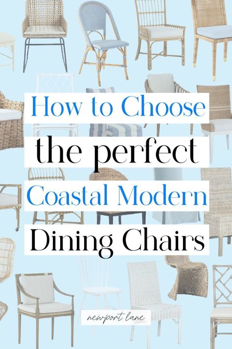 Explore our latest blog post on tips to choose the best dining chairs for a coastal dining room! Get advice on picking the Best Dining Chairs that match your coastal design vision. Discover stylish Coastal Dining Chairs that bring the essence of the seaside into your home. Learn essential Interior Design Tips to create a harmonious and inviting coastal dining space. Dining Room Design Coastal, Coastal Furniture Ideas, Modern Coastal Dining Room, Coastal Farmhouse Dining Room, Practical Interior Design, Coastal Dining Chairs, Coastal Dining Table, White Wooden Chairs, Grandmillennial Home