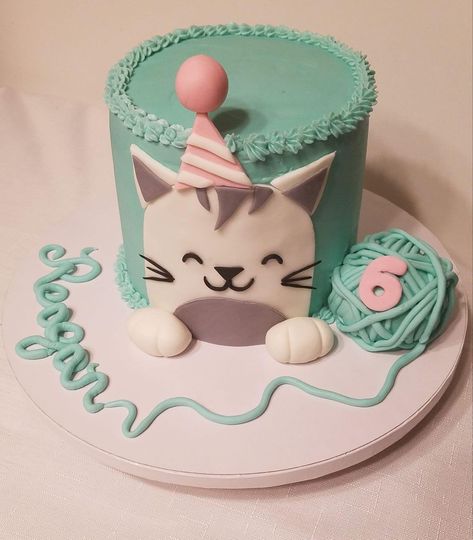 Cat Birthday Cake For Kids, Cat Themed Birthday Cake, Cat Themed Cake, Cat Cake Ideas, Cat Birthday Cake, Kitten Cake, Kitty Birthday Cake, Birthday Cake For Cat, Cat Themed Parties