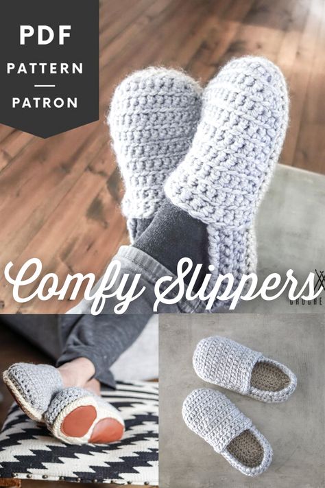 Crochet these quick and easy adult slippers for dad this Father's Day with the Comfy Slippers Crochet Pattern! Perfect for dad! #CrochetPattern #ComfySlippers #AdultSlippersPattern #CrochetSlippersPattern #SlippersCrochetPattern #Yarn #Crafts #Crochetmilie #CraftEvangelist Crochet House Slippers For Men, Crochet Gifts For Father's Day, Crochet Fathers Day Gifts Free Pattern, Crochet For Father’s Day, Crochet Fathers Day Gift, Fathers Day Crochet Ideas, Crochet Ideas For Dad, Crochet Gift For Dad, Crochet For Dad