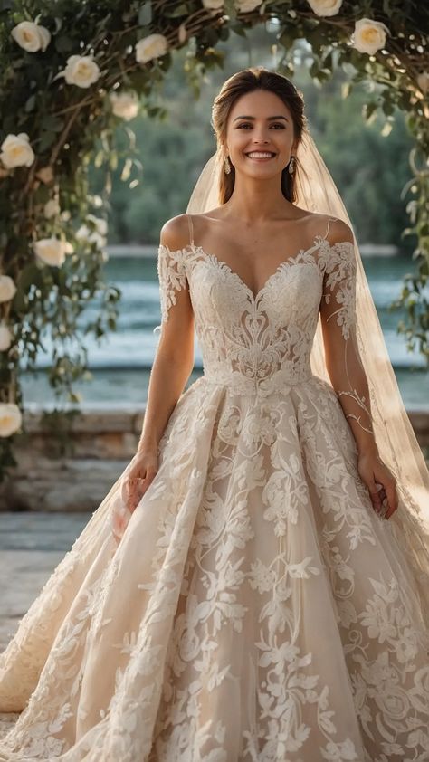 Explore 15 Simple Yet Elegant Wedding Dress Ideas for the Classy Bride** ** - TecArticles Princess Gown Wedding Dress Cinderella, Fairy Tale Wedding Dress Fantasy Gowns, Wedding Dress Romantic Elegant, Princess Wedding Dresses Ball Gown Fairytale Cinderella, Wedding Dresses Romantic Elegant Bridal Gowns, Classy Vintage Wedding Dress, Elegant Romantic Wedding Dress, Wedding Dress Fantasy Fairytale, Fantasy Inspired Wedding Dress