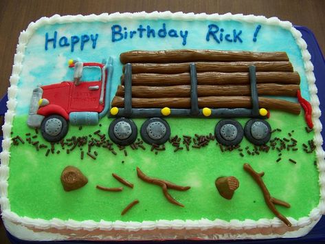 Truck Cake Ideas, Semi Truck Cakes, Truck Birthday Cake, Log Truck, Truck Birthday Cakes, Monster Truck Cake, Cakes Decorating, Truck Cake, Cake With Buttercream