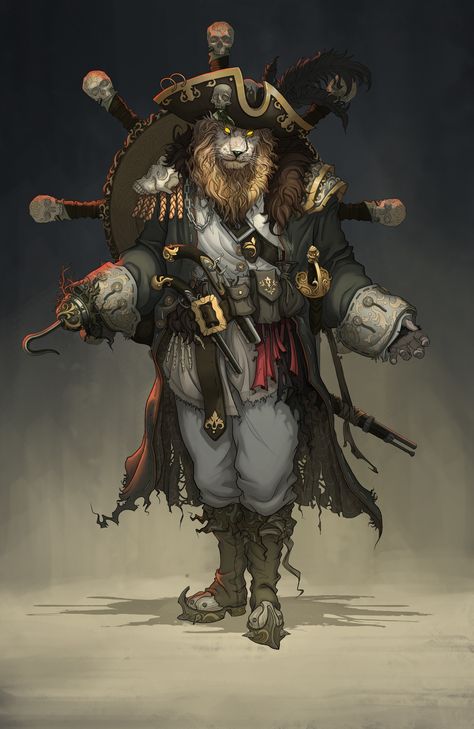 ArtStation - lion, lv chenglin Dnd Clothing, Pirate Art, Heroic Fantasy, Concept Ideas, Look Rock, Fantasy Races, Dungeons And Dragons Characters, Dnd Art, Dungeons And Dragons Homebrew