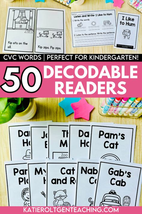 Looking for tips on using decodable books for kindergarten? This blog post explores the benefits of decodable books and how they can help build strong phonics skills and confidence in early readers. Learn how to incorporate decodable texts into your classroom routine and set your students on the path to reading success! Perfect for kindergarten teachers looking to support young learners. Books For Kindergarten, Decodable Books, Classroom Routines, Kindergarten Books, Sentence Writing, Reading Centers, Early Readers, Primary Classroom, Cvc Words