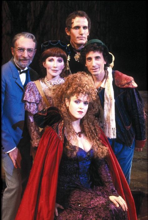 L-R) Tom Aldredge, Joanna Gleason, Bernadette Peters, Robert Westenberg and Chip Zien in a scene from the Broadway production of the musical "Into The Woods." (New York) - NYPL Digital Collections Bernadette Peters Into The Woods, Into The Woods Broadway, Into The Woods Witch, Musical Rehearsal, Into The Woods Musical, Theater Things, Dream Roles, Musicals Funny, Broadway Costumes