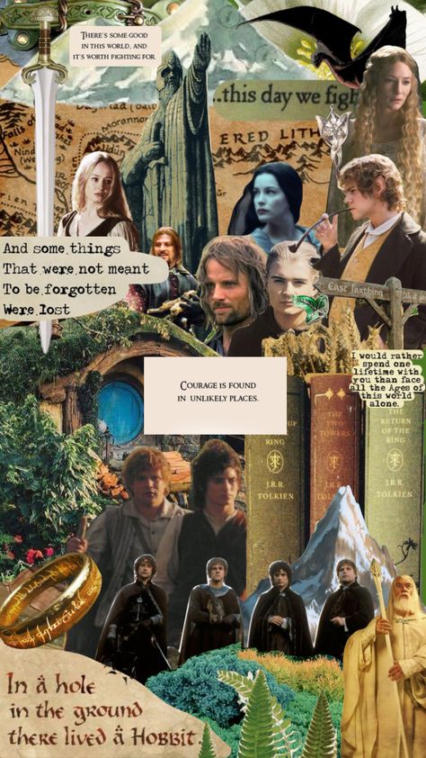 Lord Of The Rings Collage, Lotr Wallpapers, Nature Books, Tolkien Elves, Different Forms Of Art, I Love The Lord, Frodo Baggins, Collage Iphone, Lotr Art