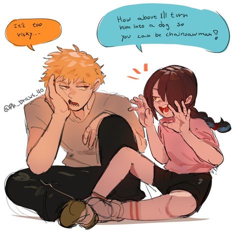 Denji and Nayuta - Chainsaw man #チェンソーマン | Pk_draws_40 Nayuta Fanart, Denji And Nayuta, Denji Nayuta, Seven Deadly Sins, Chainsaw Man, Male Art, Chainsaw, Anime Memes, Fortnite