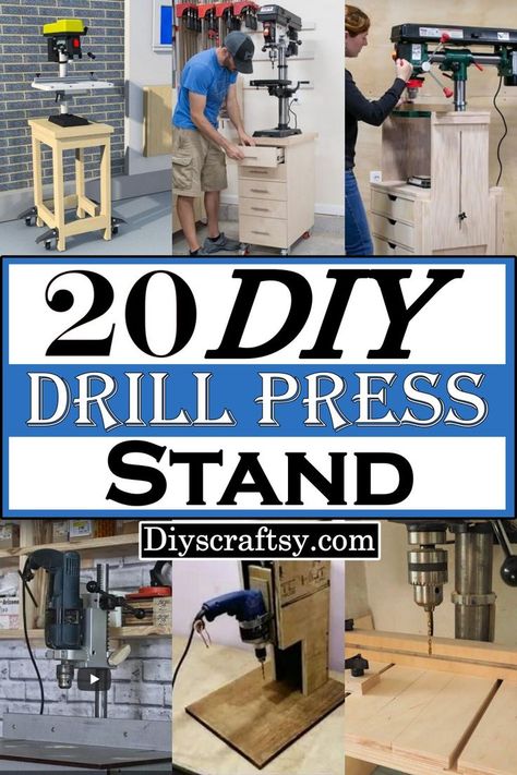 20 Functional DIY Drill Press Stand Ideas Drill Press Diy, Small Drill Press, Diy Drill Press, Woodworking Drill Press, Diy Boombox, Drill Press Stand, Power Tool Storage, Diy Projects Plans, Weekend Ideas