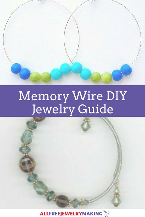 How to Work With Memory Wire When Making DIY Jewelry | Memory wire can seem intimidating and tricky, but these tips and tricks will really help you become a memory wire master! Etched Jewelry, Memory Wire Jewelry, Wire Jewelry Patterns, Wire Diy, Types Of Jewelry, Wire Bracelets, Memory Wire Bracelets, Handmade Wire Jewelry, How To Work