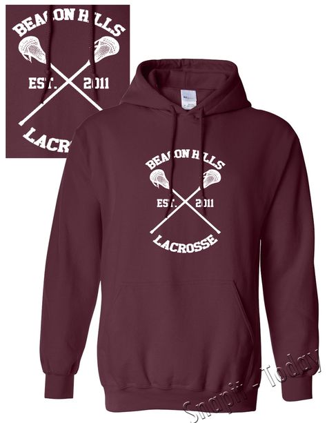 Beacon Hills Lacrosse Hoodie - Teen Wolf Stilinski Lahey McCall Unisex Hoody Top by Snapittoday on Etsy https://www.etsy.com/listing/499053072/beacon-hills-lacrosse-hoodie-teen-wolf Beacon Hills Lacrosse, Lacrosse Hoodie, Gym Hoodies, Beacon Hills, Plain Hoodies, Hoodies Pullover, Lace Neck, Gym Hoodie, Dark Colours