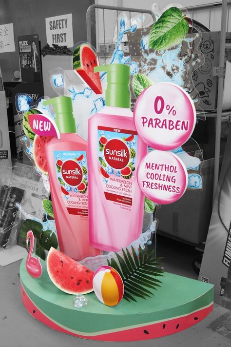 event_roadshow_unilever_sunsilk_2022_207140_207172_01_kp_tan_kim Shelf Talker Design, Shelf Talkers, Watermelon Mint, Pop Display, Packaging Design, Watermelon, Mint, Packaging, Design