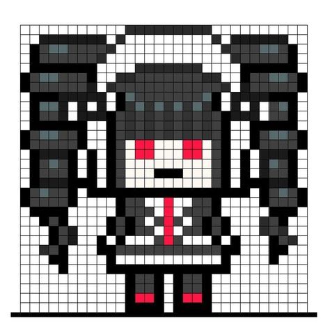 Danganronpa Pixel Sprites, Danganronpa Pixel Art, Pixel Sprites, Celestia Ludenberg, Easy Pixel Art, Pixel Art Templates, Pixel Drawing, Perler Bead Templates, Perler Crafts