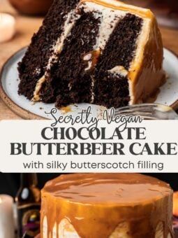 Butter Beer Cake, Vegan Butterbeer, One Bowl Cake, Butterbeer Cake, Beer Dessert, The Three Broomsticks, Butterbeer Recipe, Butter Beer, Three Broomsticks