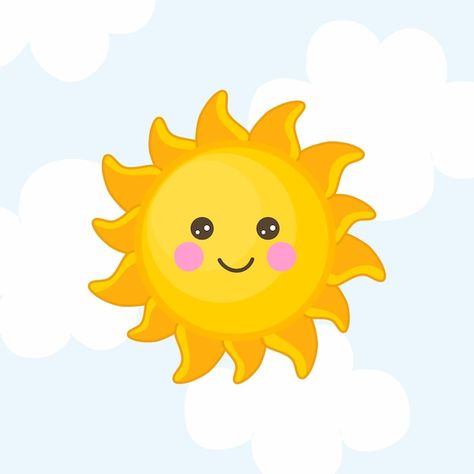 Sun Drawing Design Simple, Sun Cartoon Images, Sun Drawing Cute, How To Draw Sun, Smiling Sun Drawing, Sun Pictures Art, Sun Cartoon Drawing, Sun Art Drawing, Cute Sun Drawing