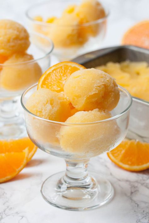 Orange Sherbet Recipe, Sherbet Recipes, Sorbet Is, Orange Sherbert, Orange Cups, Orange Sorbet, Sorbet Recipes, Orange Sherbet, Sicilian Recipes