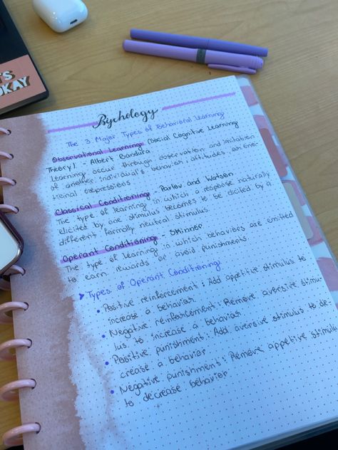 Aesthetic Notes Purple, Aesthetic Notes Psychology, Notes Aesthetic Psychology, Aesthetic Psychology Notes, Psychology Aesthetic Notes, Psychology Notes College, Psychology Notes Aesthetic, Psychology Study Notes, Cute Notes Ideas