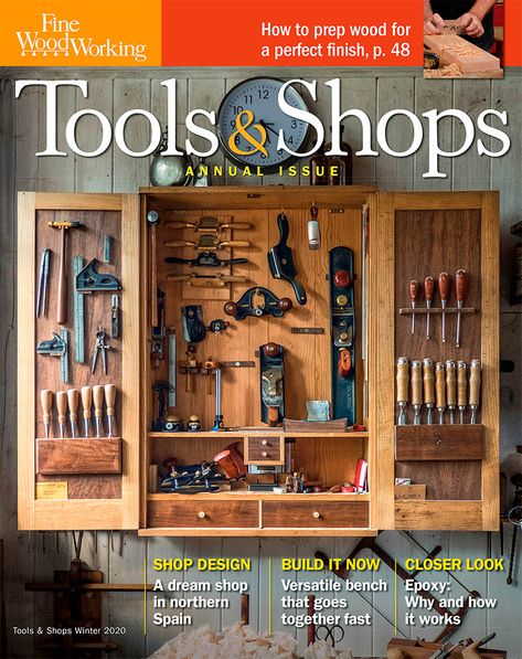 #279-Tools & Shops 2020 - FineWoodworking Tool Cupboard, Wooden Tools, Building A Workbench, Workbench Designs, Woodworking Chisels, Carpentry Workshop, Hardware Storage, Woodworking Magazine, Cnc Wood