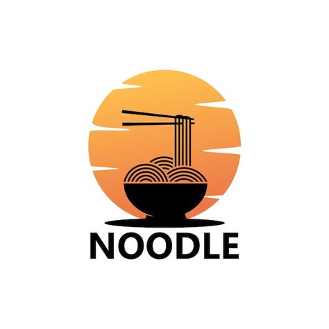 Noodles Logo, Noodle Logo, Creative Symbol, Bowl Logo, Bowl Of Noodles, Emblem Design, Japanese Noodles, Japanese Bowls, Logo Food