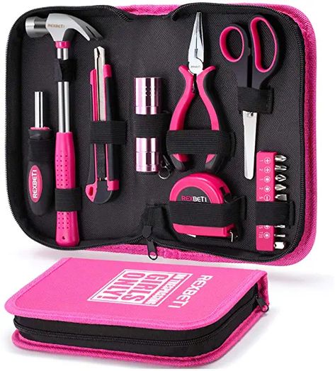 Pink Tool Box, Pink Tool Set, Girl Tools, New Electronic Gadgets, Pink Tools, Hand Tool Kit, Hand Tool Set, Hand Tool Sets, Tools For Women