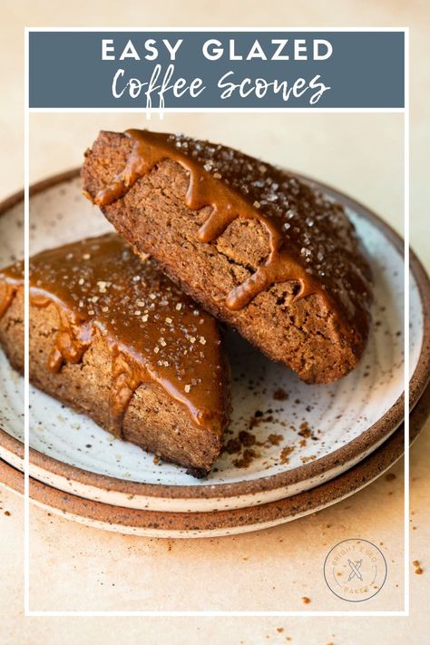 Made with a mix of espresso powder and instant coffee, these tender, buttery scones come with a bold dose of java flavor, complimented by a sweet coffee glaze on top. These are prepped in just 20 minutes, and can easily be frozen before baking. Espresso Scones Recipe, Recipes Using Instant Coffee, Espresso Scones, Buttery Scones, Coffee Scones, Coffee Icing, Baking Scones, Scone Recipes, Easy Coffee Recipes