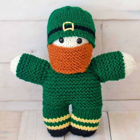 Flat Knit Leprechaun Knitting Pattern - Owl Knitting Pattern, Plush Penguin, Knitting Patterns Toys, Flats Patterns, Stockinette Stitch, Easy Knitting, Knitting Techniques, Yarn Needle, Easy Projects