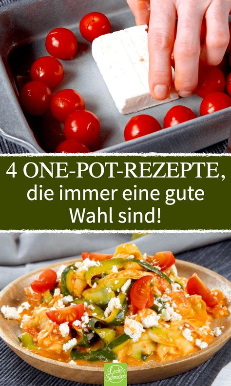 Ein Leben ohne Ohne-Pot-Gerichte? Unvorstellbar! Diese 4 One-Pot-Rezepte sind immer eine gute Wahl, wenn es schnell gehen muss. #onepot #rezepte #einfach via @Leckerschmecker One Pot, Cooking Recipes, Pasta