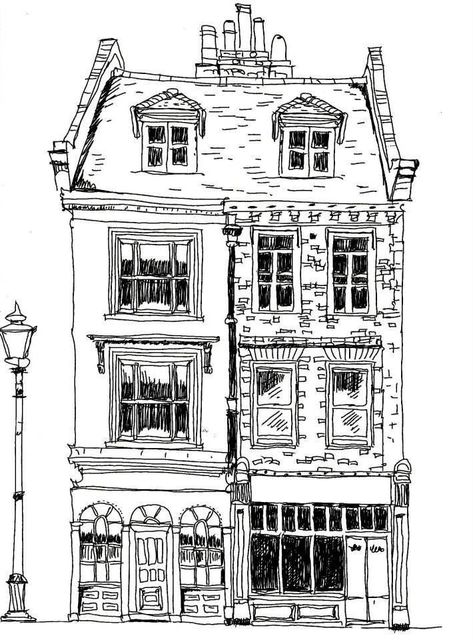 Building Coloring Pages, Coloring Pages Adult, Architecture Drawing Sketchbooks, Building Sketch, Famous Architecture, Building Drawing, Pen Art Drawings, Pen Sketch, House Drawing