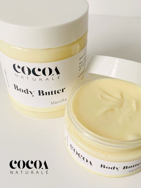 Sweet Vanilla Body Butter Cream | Whipped Butter Body Butter | Shea Butter and Cocoa Butter | Body Butter Packaging, Butter Body Cream, Vanilla Body Butter, Whipped Butter, Cosmetic Packaging Design, Vanilla Essential Oil, Shower Skin Care, Pretty Skin Care, Shea Body Butter