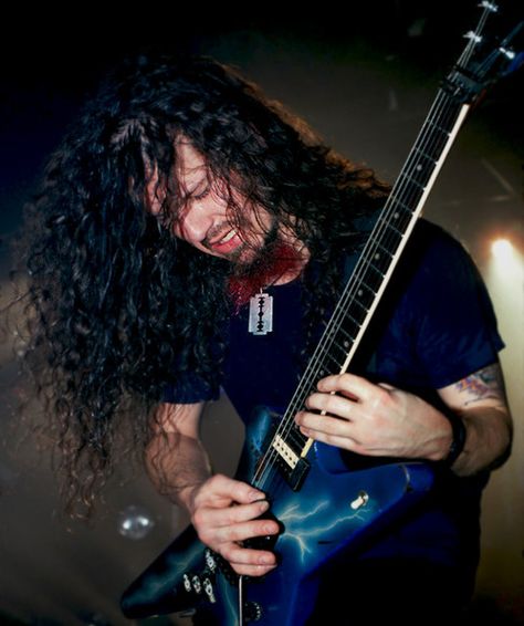 "Dime", A.K.A. "Dimebag Darrell"; Pictured Here, Playing His Trusty Dean "Lightning" Model, Which He Used On A REGULAR Basis, UNTIL It Was STOLEN; Then He Went To Washburn, And They, As He Put It: "Made The Guitar Of My Dreams!"..... ;) Dimebag Darrell Guitar, Pantera Band, Dimebag Darrell, Dexter Morgan, Best Guitarist, Heavy Metal Rock, Orphan Black, Heavy Metal Music, Mötley Crüe