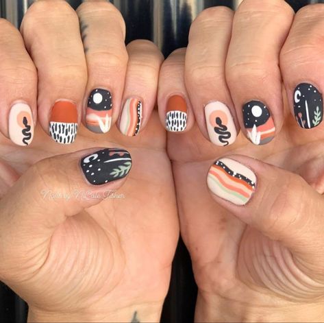 Rodeo Inspired Nails, Western Almond Shape Nails, Yellowstone Nails, Rodeo Nails Designs, Outdoor Nails, Rodeo Nails Westerns, Nail Art Boho, Book Inspired Nails, Cowboy Nails Western