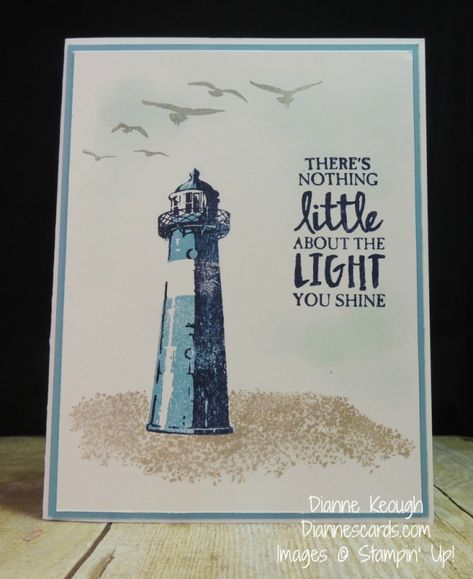 High Tide for Happy Occasion by mathgirl - at Splitcoaststampers High Tide Stampin Up, Lighthouse Cards, House Cards, Guy Cards, Nautical Cards, Beach Cards, Masculine Birthday Cards, Summer Cards, Light Houses