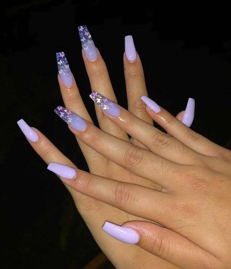 Rounded Acrylic Nails, Nails After Acrylics, Acrylics Nails, Lilac Nails, Purple Acrylic Nails, Purple Nail Designs, Glamorous Nails, Nails Tumblr, Pretty Nail Art Designs