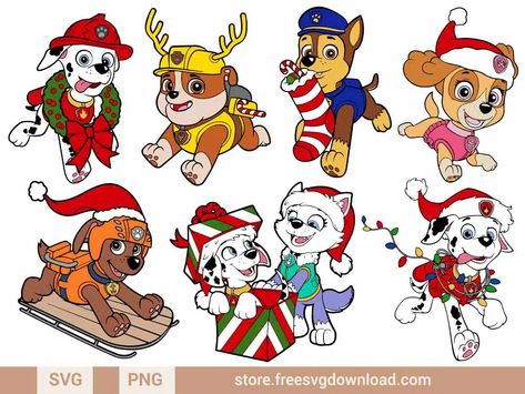 Paw Patrol Christmas Svg, Paw Patrol Christmas Tree Ideas, Paw Patrol Christmas Tree, Paw Patrol Navidad, Paw Patrol Christmas Ornaments, Paw Patrol Ornaments, Seasonal Signs, Paw Patrol Christmas, Nightmare Before Christmas Pumpkin