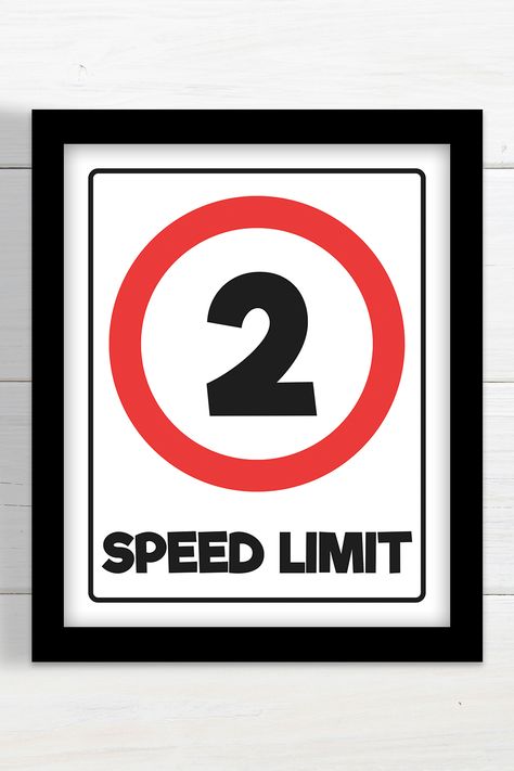 Speed Limit 2 Sign, 2 Fast 2 Curious Birthday Decorations, Two Fast Birthday Printable, Race Car Party Printables, Ferrari Party, Two Fast Birthday, Printable Road, Cars Birthday Party Decorations, Car Birthday Party