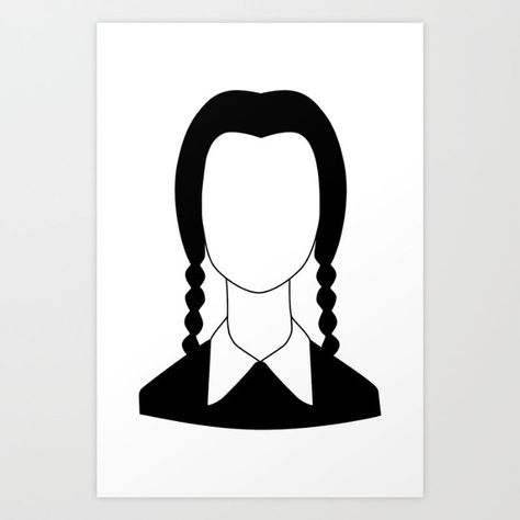 Wednesday Addams Cover Photo, Wednesday Adams Silhouette, Wednesday Addams Inspired Tattoo, Wednesday Addams Flash Tattoo, Wednesday Adams Illustration, Wednesday Addams Doodle Art, Wednesday Addams Bujo, Merlina Adams Tattoo, Wednesday Addams Outline