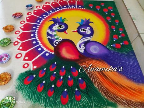 FOLLOW ANAMIKA TONGE Welcome Rangoli, Tattoos Architecture, Rangoli Designs For Competition, Easy Rangoli Designs Videos, Peacock Rangoli, Rangoli Designs Simple Diwali, Rangoli Designs Photos, Simple Home Decor, Rangoli Designs Latest