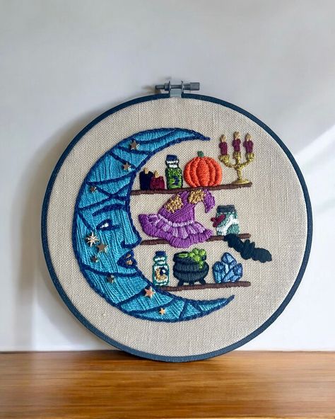 First finished piece for my Halloween embroidery drop August 31st! #halloweeneveryday #embroideryart #embroidery #spookyseason #spookyart #halloweenart Card Embroidery, Halloween Everyday, Halloween Embroidery, Halloween Card, Halloween Cards, Halloween Art, Embroidery Art, Embroidery, Halloween