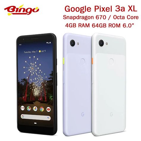 Original Google Pixel 3a XL 3AXL 6.0" Snapdragon 670 Octa Core 4GB RAM 64GB ROM NFC 12.2MP 8MP Fingerprint Smartphone Refurbished Phones, Biometrics Technology, Polish Language, Pixel Phone, Phone Charging, New Phones, Google Pixel, Fingerprint, Touch Screen