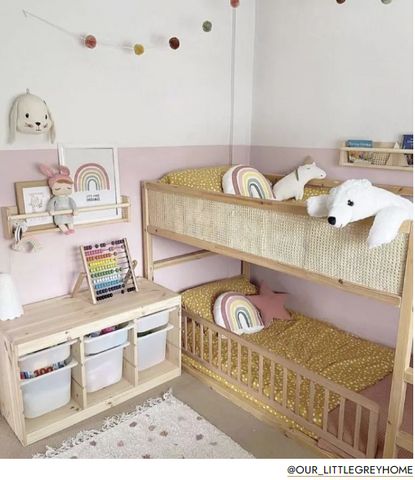 Ikea Hack Lit, Ikea Kids Bed, Girls Beds, Bed Hacks, Rocking Bed, Kura Bed Hack, Ikea Bunk Bed, Ikea Kura Hack, Ikea Bed Hack