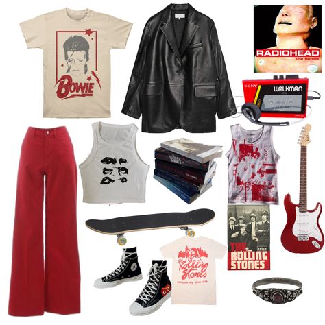 David Bowie Aesthetic Outfit, The Beatles Inspired Outfits, David Bowie Inspired Outfit, Radiohead Outfit, David Bowie Outfits, Twd Fashion, Indie Rock Outfits, David Bowie Costume, Aesthetic Person