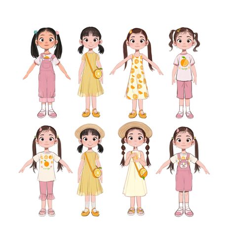 ArtStation - A Jeju Story _character_rough concept sohyun childhood Children Character Design, Kids Character Design, Animation Concept Art, Illustration Example, Children's Book Characters, Short Animation, Children Sketch, Simple Character, Character Model Sheet