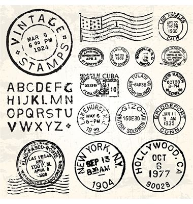 Vintage stamp set vector طوابع بريد, Etiquette Vintage, Passport Stamps, Png Vintage, Free Vector Illustration, 카드 디자인, Vintage Postage, Logo Vintage, Vintage Stamps