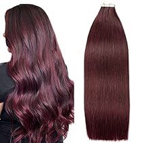 Hair Burgundy, Red Hair Extensions, Wine Red Hair, Straight Hair Extensions, Real Human Hair Extensions, Hair Tape, Tape In Extensions, Burgundy Hair, Tape In Hair Extensions