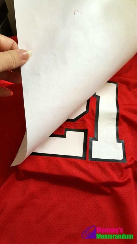 How To Fix Peeling Numbers On A Sports Jersey Cricut Heat Transfer Vinyl, Sports Numbers, Jersey Numbers, Jersey Uniform, Iron On Letters, Off Game, Duck Tape, Gaming Shirt, Iron On Vinyl