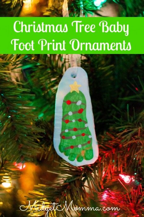 Christmas Tree Baby Foot Print Ornaments made with homemade Air Dry Clay Foot Print Ornaments, Homemade Air Dry Clay, Tree Handprint, Hand Print Tree, Diy Christmas Videos, Handprint Ornaments, Homeschool Crafts, Ornament Craft, Fun Christmas Crafts