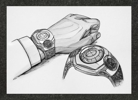 Wrist Watch Drawing, Wrist Drawing, Sketch Presentation, Watch Sketch, Product Sketches, Sketchbook Design, Watch Drawing, Timepiece Design, Visual Literacy