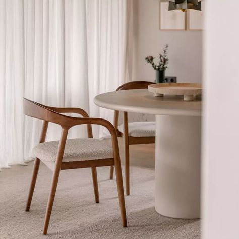 Our Muret dining chair is a bestseller for a reason! Now also available in sleek black and classic oak, it’s the perfect blend of comfort and style. #DiningRoomGoals #Furnified #Bestseller Boucle Chair Dining, Wooden Dining Room Chairs, Walnut Dining Chair, Walnut Chair, Dining Room Chair, Wood Dining Table, Round Dining Table, Small Furniture, Dining Room Chairs