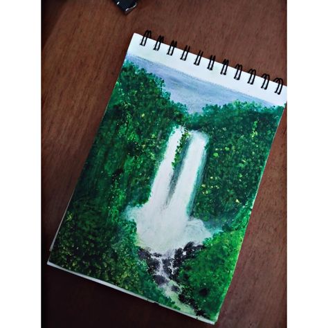 Waterfalls Drawing, Oil Pastels Drawing, Water Fall, Oil Pastel Drawings, 수채화 그림, Drawing For Beginners, Oil Pastels, Pastel Drawing, Art Drawings Simple