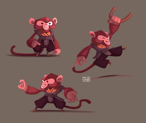 Monkey adventures on Behance Monkey Concept Art, Monkey Animation, Monkey Character, Gold Monkey, Monkey Games, Monkey Drawing, Monkey Toy, Monkey Illustration, Cartoon Monkey