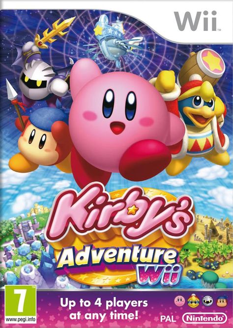 Kirby's Adventure, Wii Game, Kirby Games, Game Cover, Video Game Collection, Alien Spaceship, Meta Knight, Christmas Board, Adventure Design